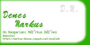 denes markus business card